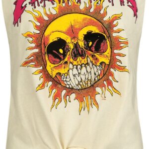 Metallica Top Amplified Collection Neon Sun S to XL for Women white