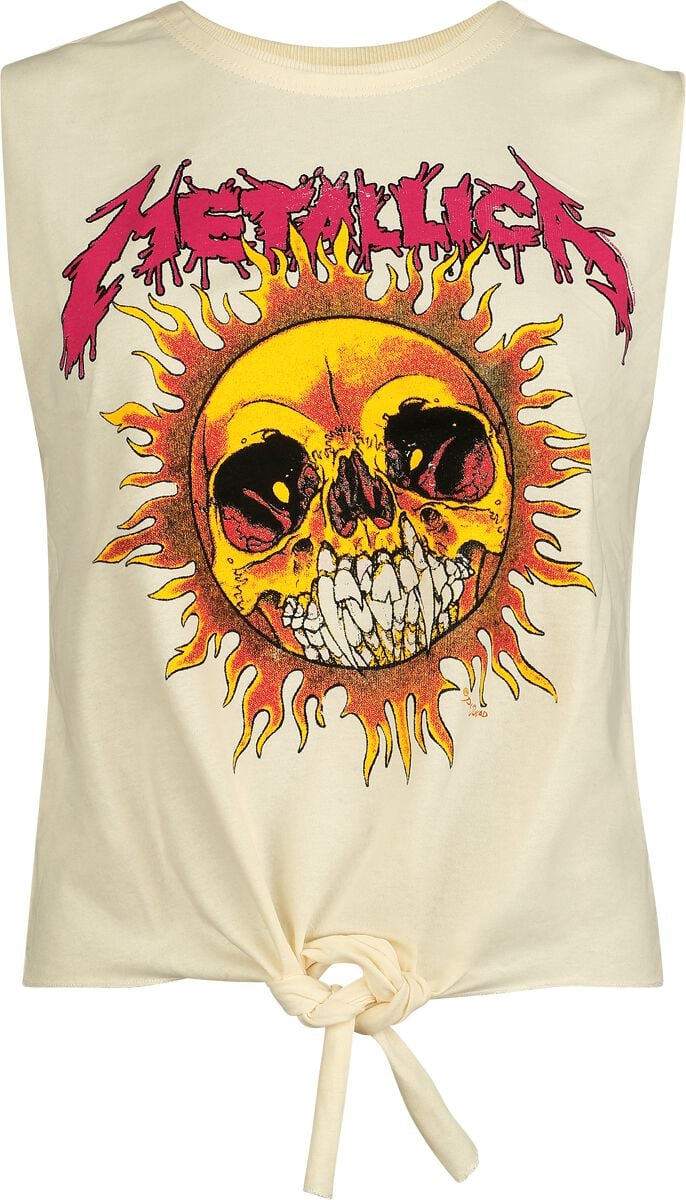 Metallica Top Amplified Collection Neon Sun S to XL for Women white