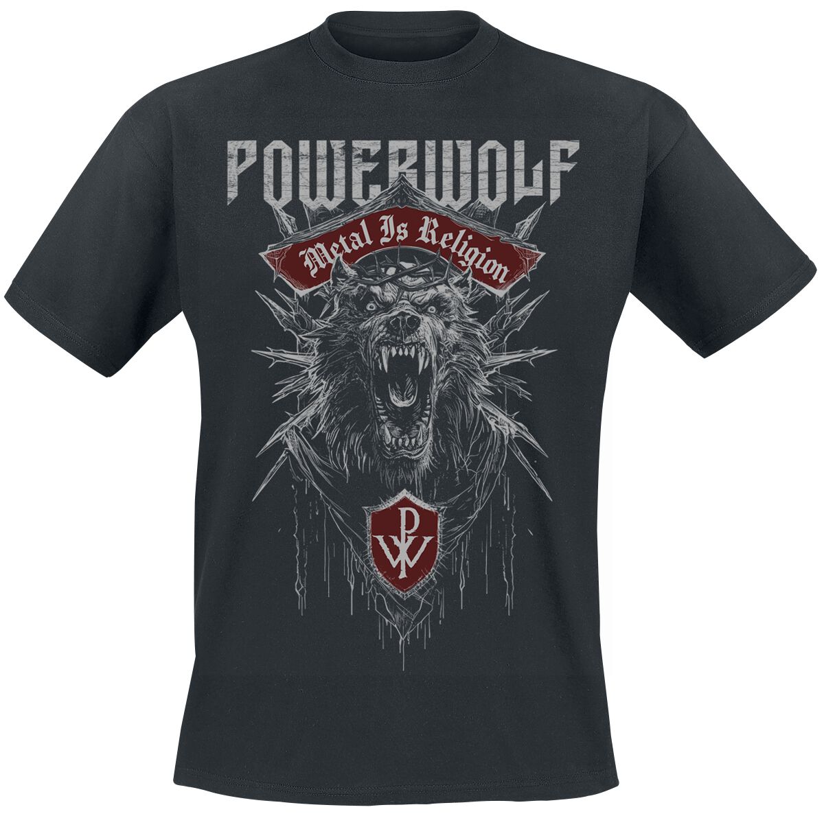 Powerwolf T-Shirt Chaos Crest S to 5XL for Men black