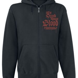Powerwolf Hoodie Jacket We Drink Your Blood L to XXL for Men black