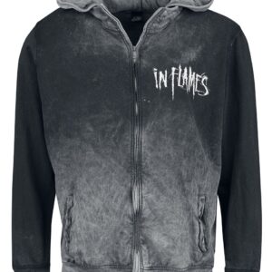 In Flames Hoodie Jacket Jester Head S to XXL for Men grey
