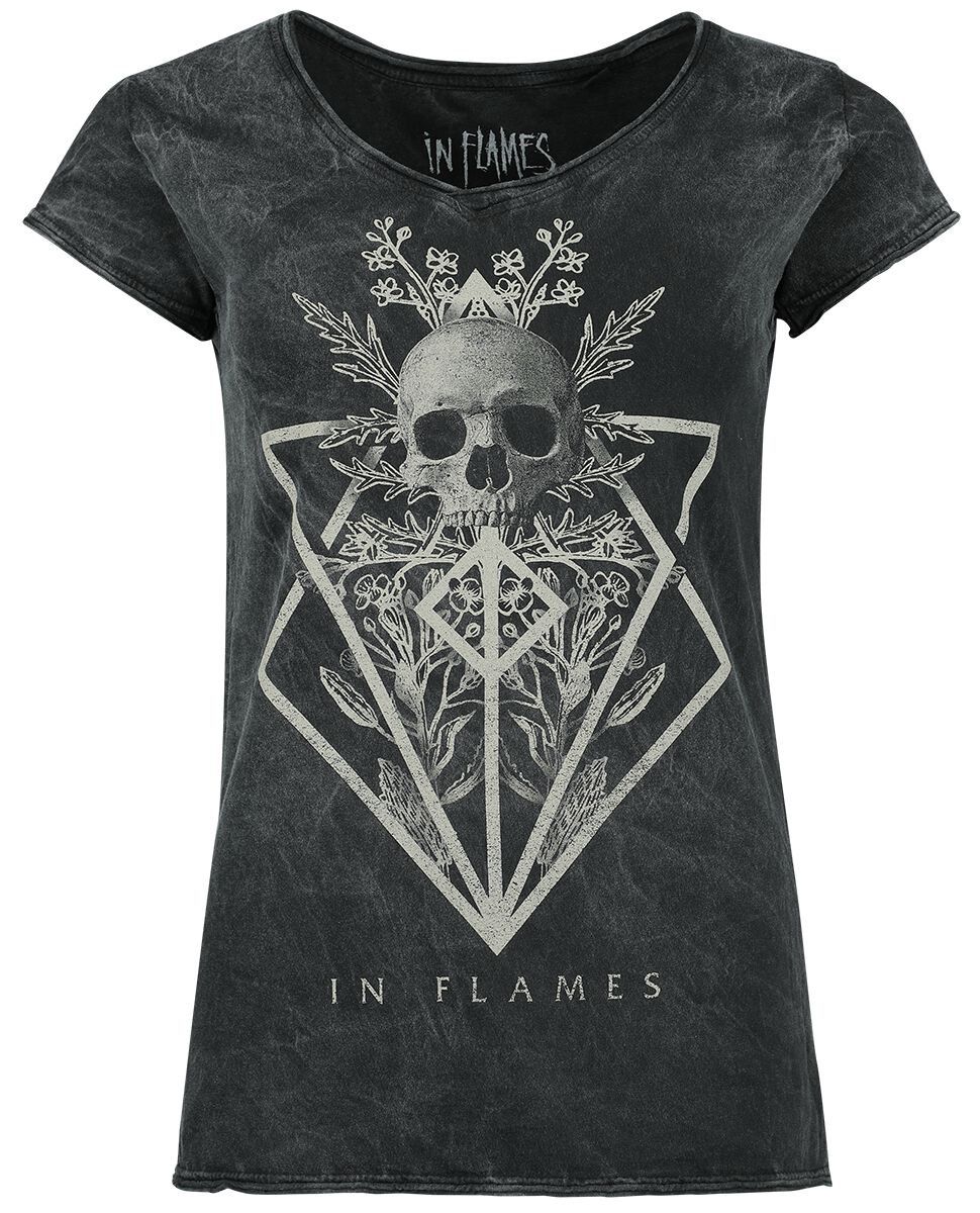 In Flames T-Shirt Skull S to 4XL for Women black