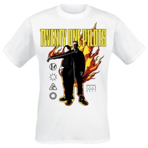 Twenty One Pilots T-Shirt On Fire S to XXL for Men white