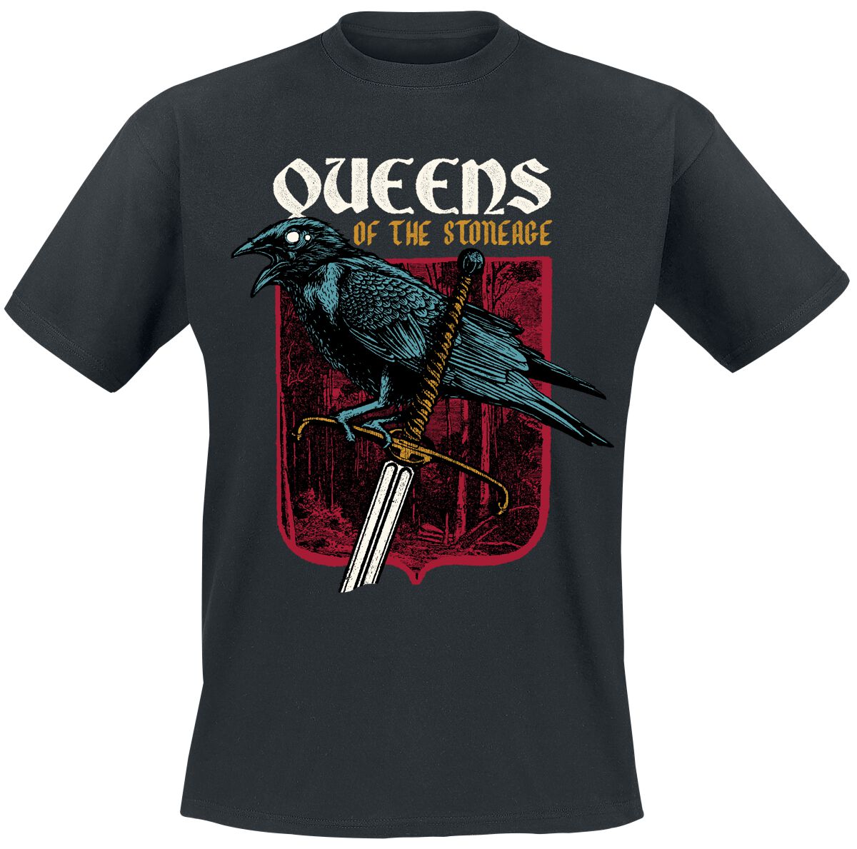 Queens Of The Stone Age T-Shirt Sword Crow S to 3XL for Men black