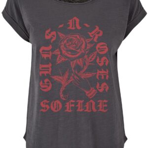 Guns N' Roses T-Shirt So Fine Rose S to XXL for Women grey