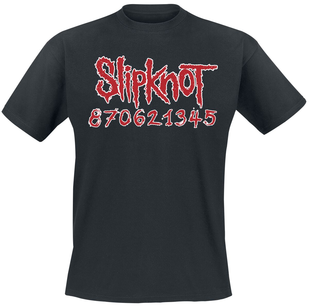 Slipknot T-Shirt Numbers S to L for Men black