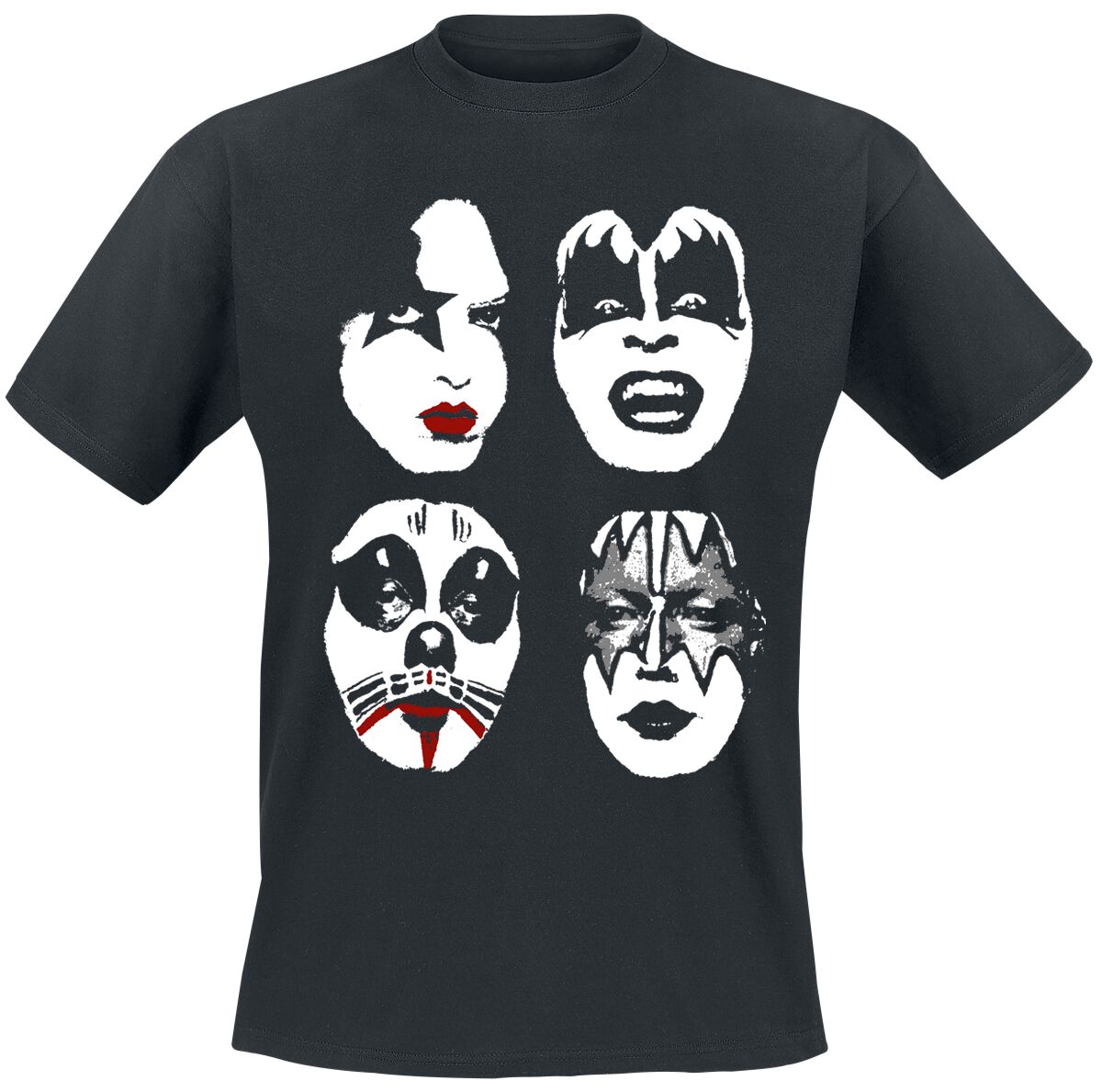 Kiss T-Shirt Faces S to 3XL for Men black