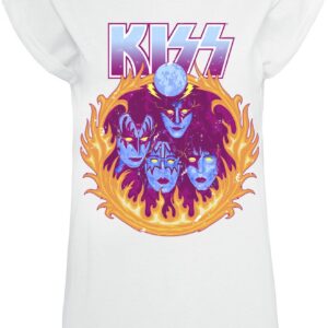 Kiss T-Shirt Creatures In Flames S to XXL for Women white