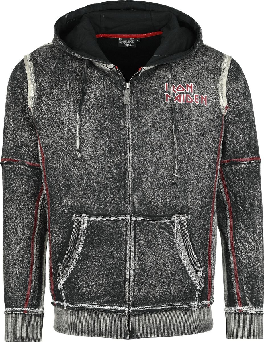 Iron Maiden Hoodie Jacket EMP Signature Collection S to XXL for Men dark grey