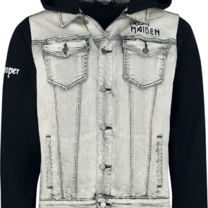 Iron Maiden Jeans Jacket EMP Signature Collection S to 3XL for Men light grey/black