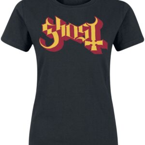Ghost T-Shirt Logo Gold And Red S to XXL for Women black