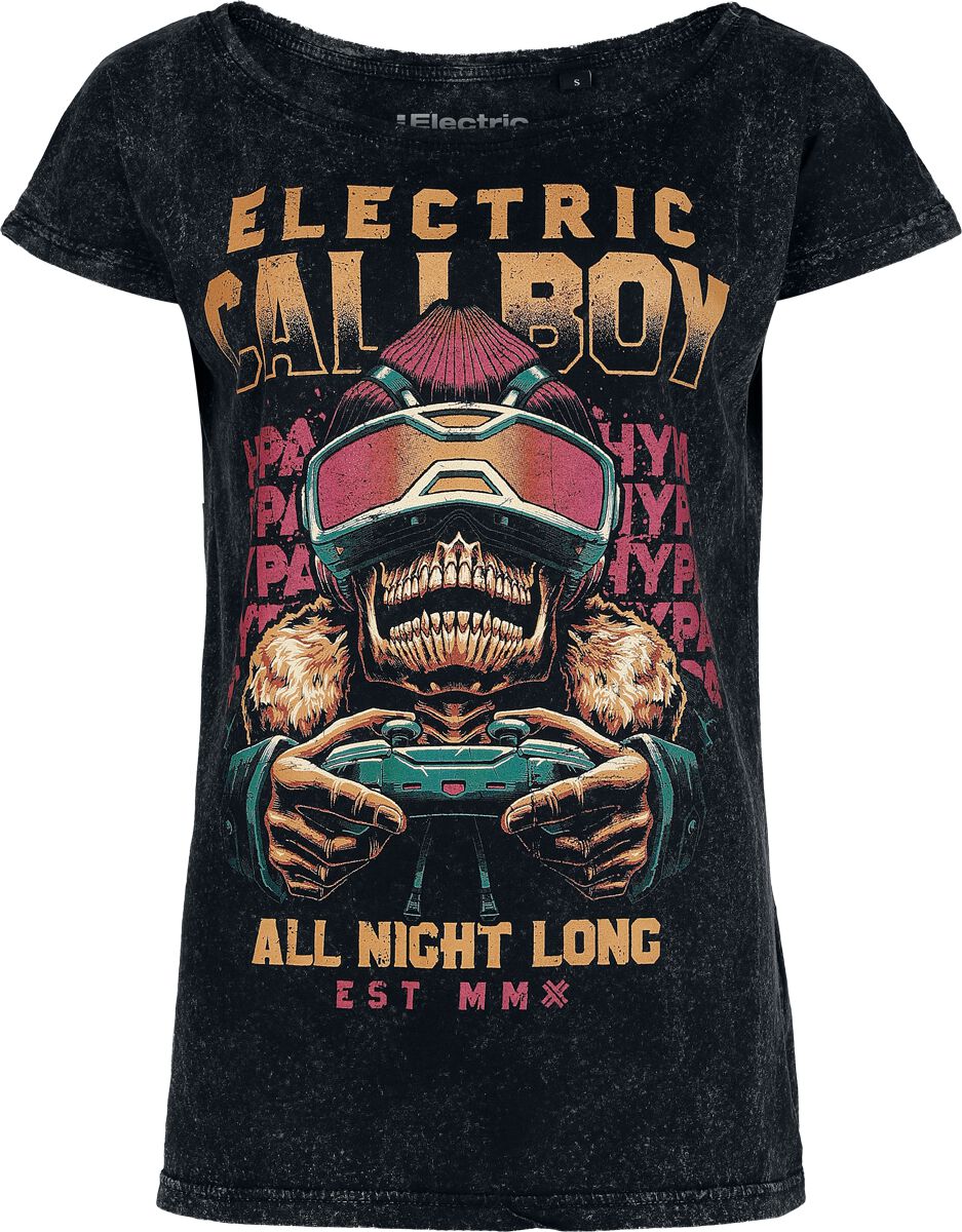 Electric Callboy T-Shirt All Night Long M to XXL for Women charcoal