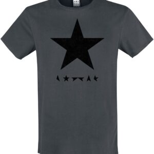 David Bowie T-Shirt Amplified Collection Black Star S to 3XL for Men charcoal