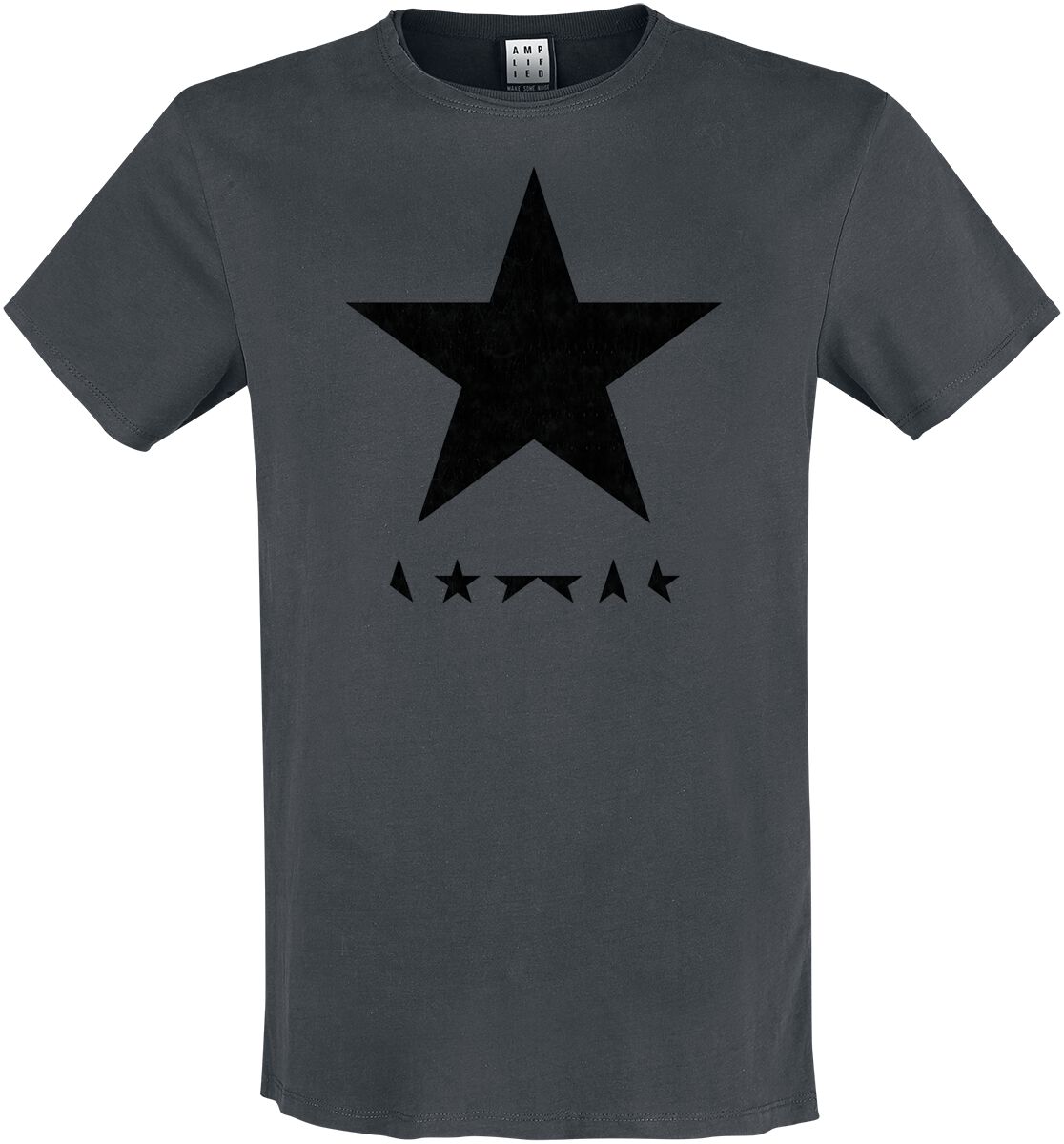 David Bowie T-Shirt Amplified Collection Black Star S to 3XL for Men charcoal