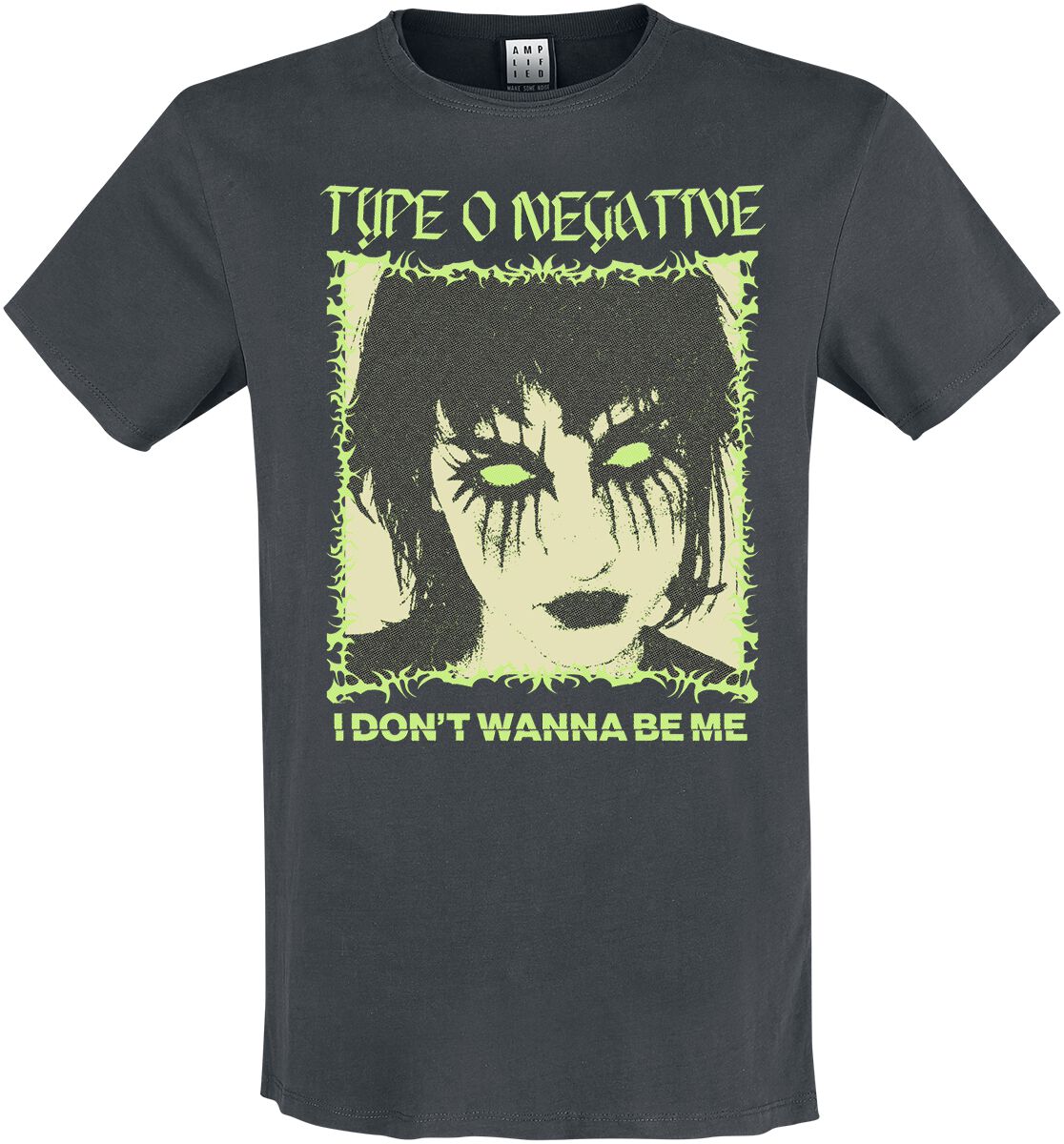 Type O Negative T-Shirt Amplified Collection I Don't Wanna Be Me S to 3XL for Men charcoal