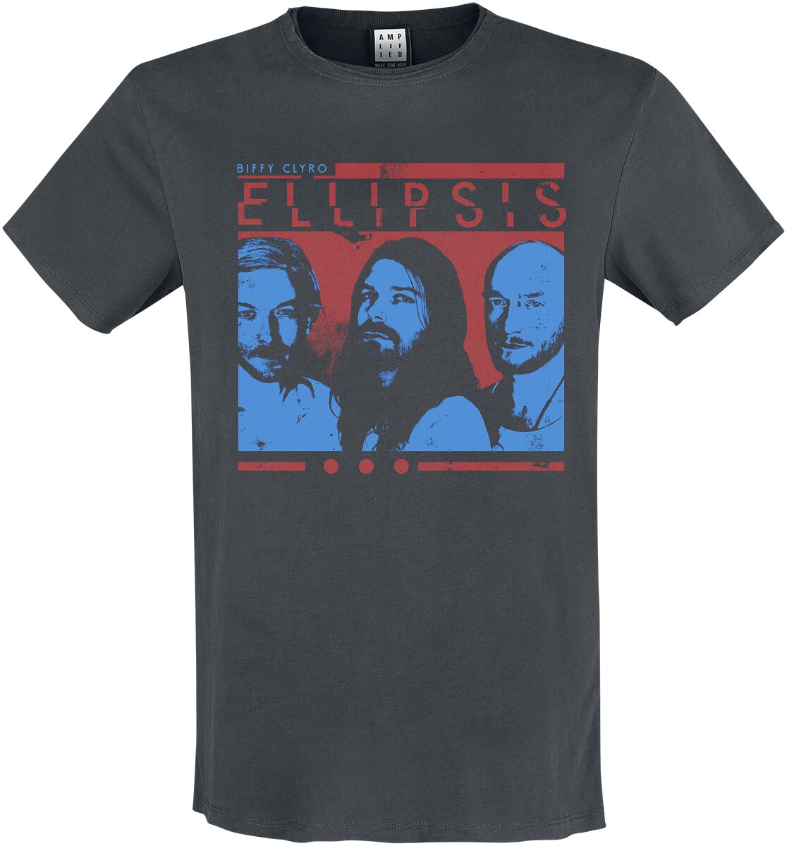 Biffy Clyro T-Shirt Amplified Collection Ellipsis S to XXL for Men charcoal