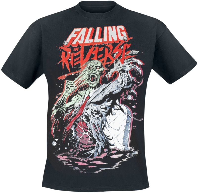 Falling In Reverse T-Shirt Grave Zombie S to 4XL for Men black
