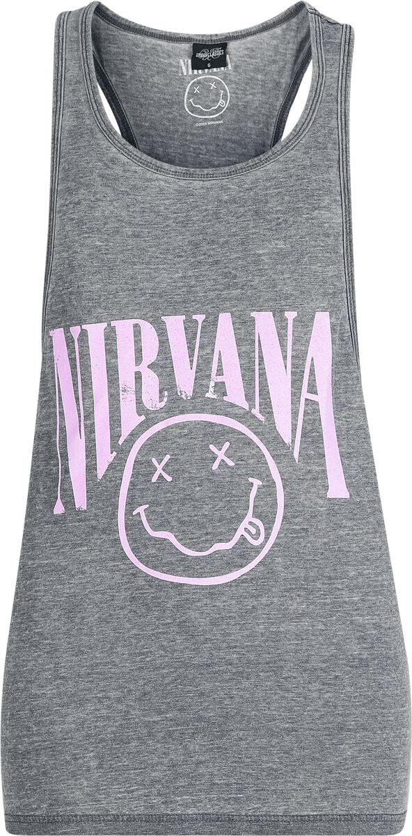 Nirvana Top Curved Logo XS to L for Women mottled dark grey
