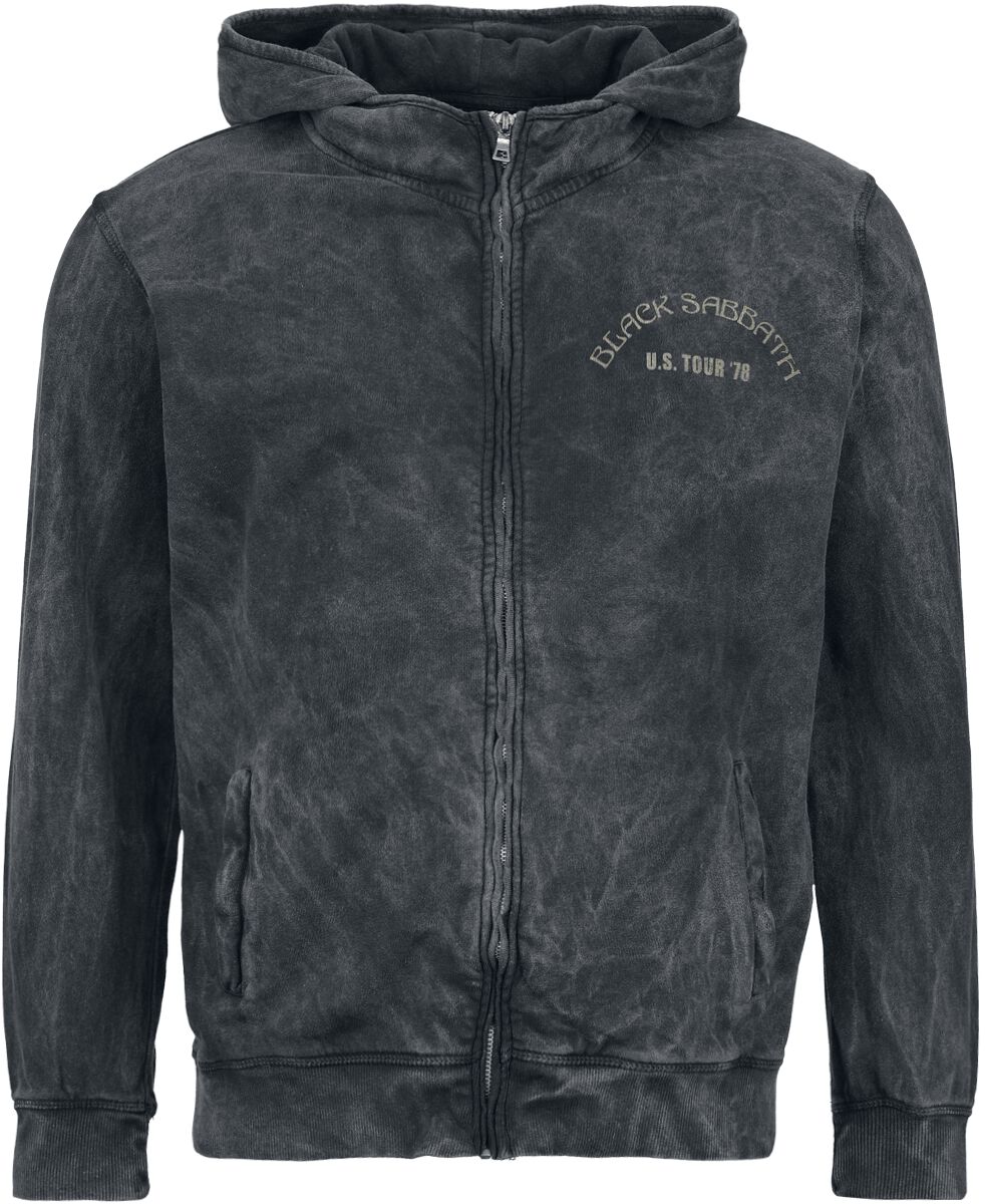 Black Sabbath Hoodie Jacket US Tour 78 S to XXL for Men anthracite