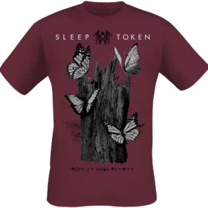 Sleep Token T-Shirt Butterflies Burg S to 4XL for Men burgundy