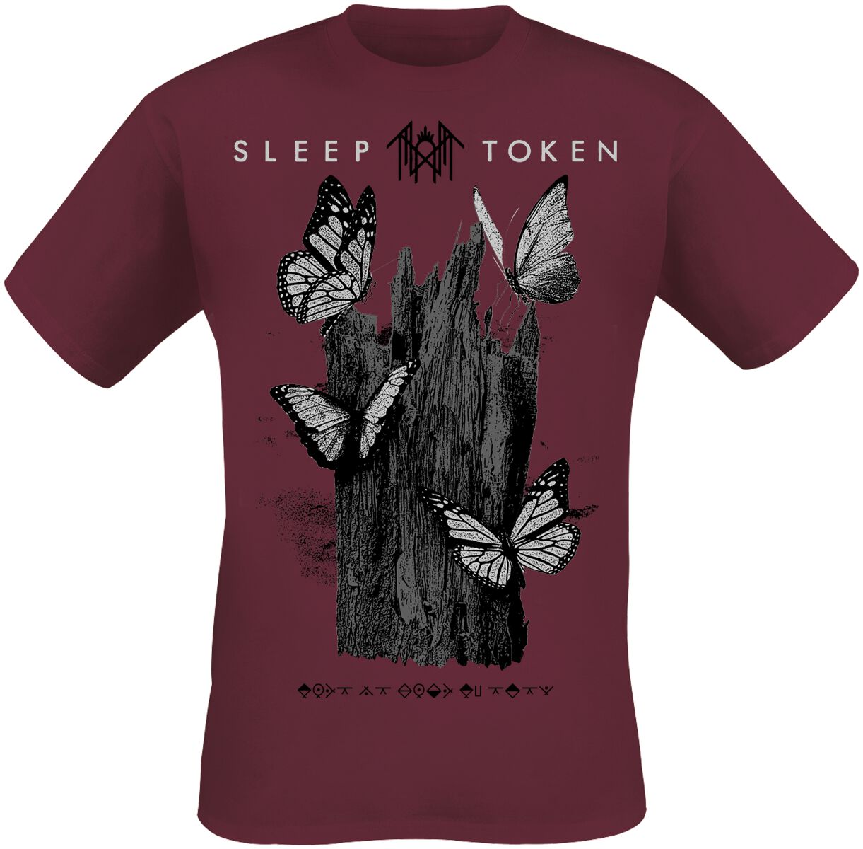 Sleep Token T-Shirt Butterflies Burg S to 4XL for Men burgundy