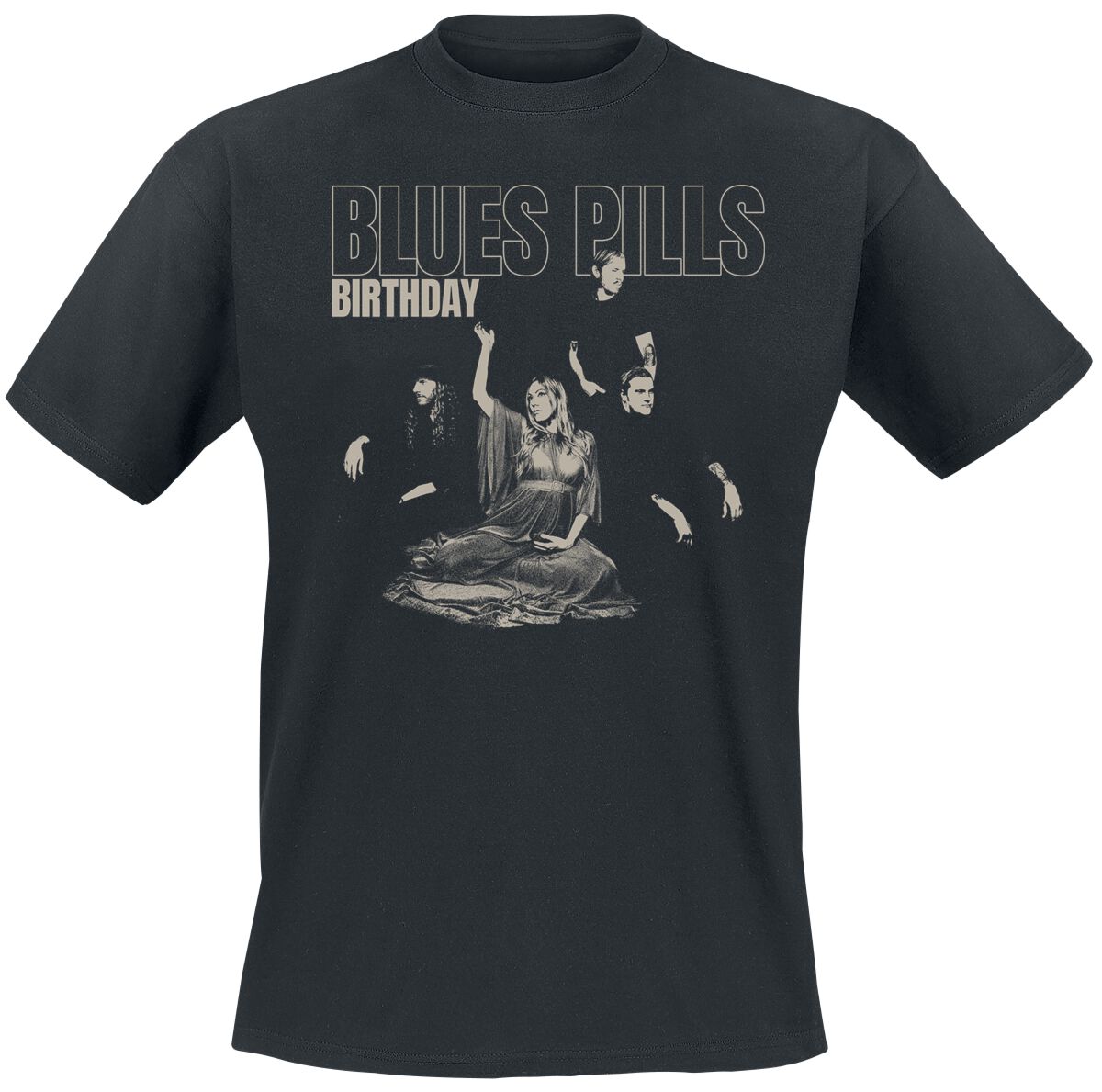 Blues Pills T-Shirt Birthday Outline S to XL for Men black