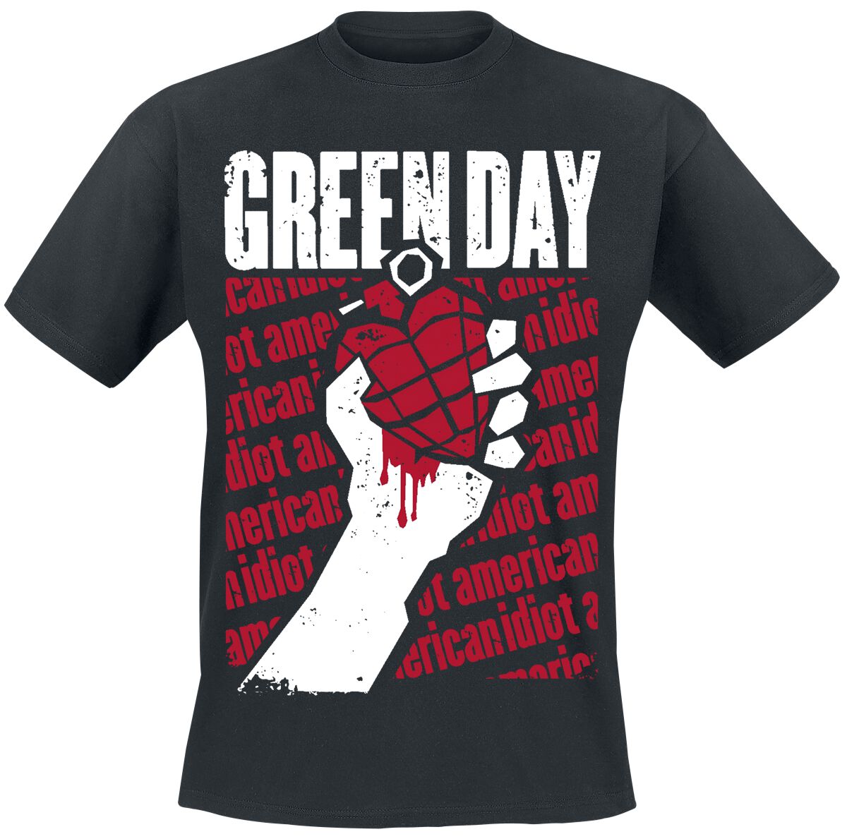 Green Day T-Shirt Diagonal Printed S to XXL for Men black