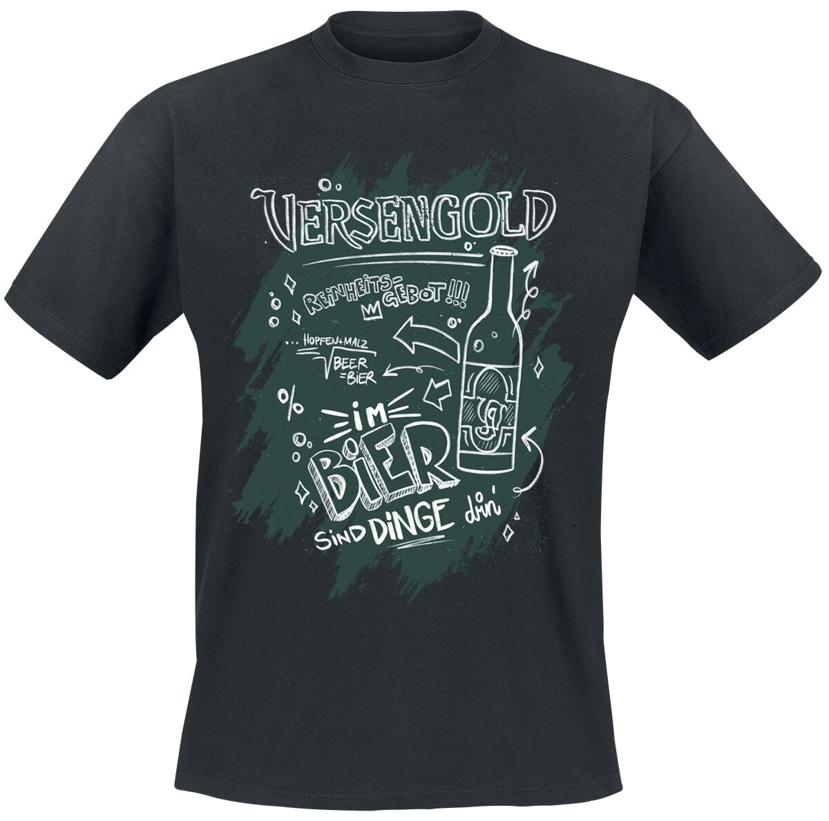 Versengold T-Shirt Im Bier sind Dinge drin S to XXL for Men black