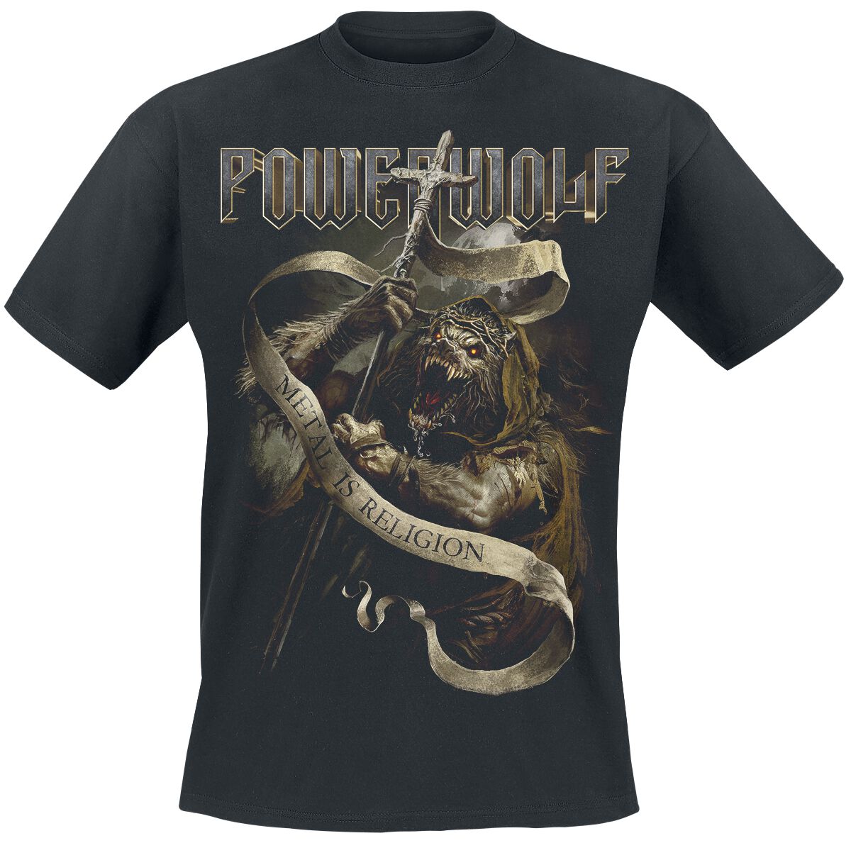 Powerwolf T-Shirt Mad Monk S to XXL for Men black