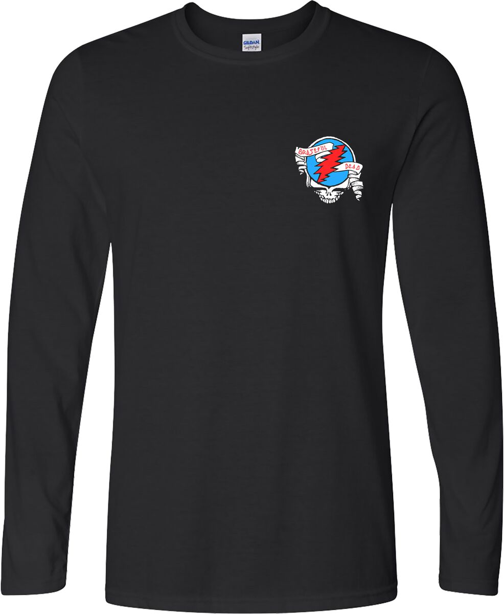 Grateful Dead Long-sleeve Shirt Stealie 60 Years So Far S to XL for Men black