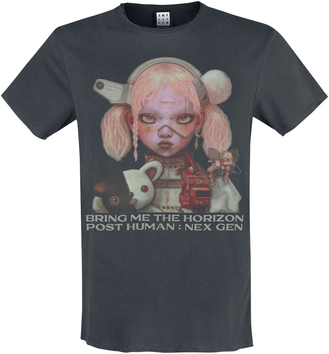 Bring Me The Horizon T-Shirt Amplified Collection Next Gen Album Cover M to XXL for Men charcoal