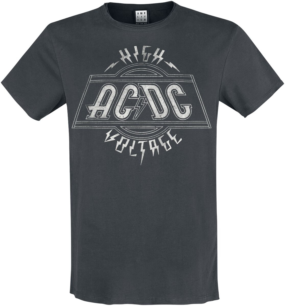 AC/DC T-Shirt Amplified Collection High Voltage S to 3XL for Men charcoal