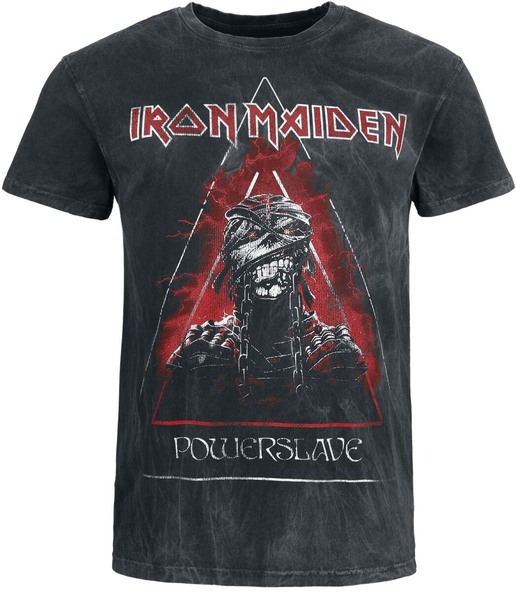 Iron Maiden T-Shirt Powerslave Mummy Head S to 4XL for Men charcoal