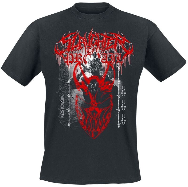 Slaughter To Prevail T-Shirt Red Mask Kostolom S to 5XL for Men black