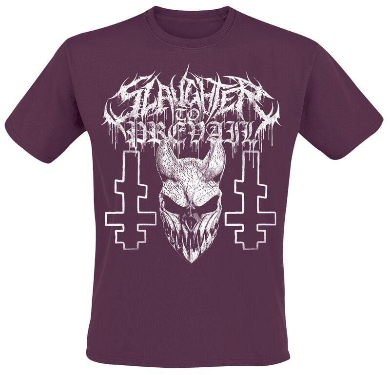 Slaughter To Prevail T-Shirt White Mask S to 4XL for Men burgundy