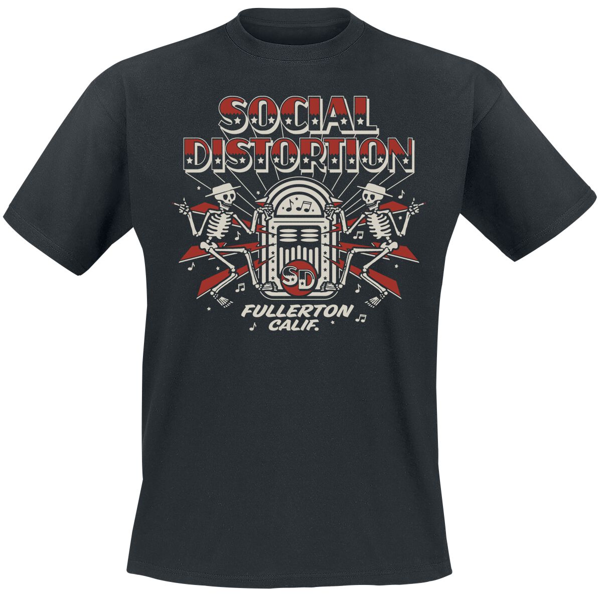 Social Distortion T-Shirt Jukebox Skelly S to 3XL for Men black