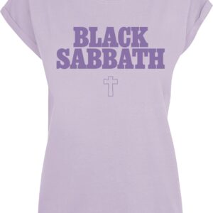Black Sabbath T-Shirt Typo Cross L to XXL for Women lilac