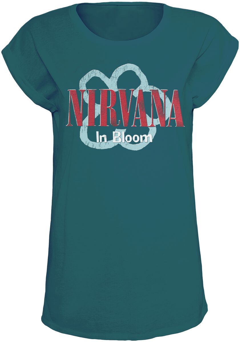 Nirvana T-Shirt In Bloom S to L for Women petrol