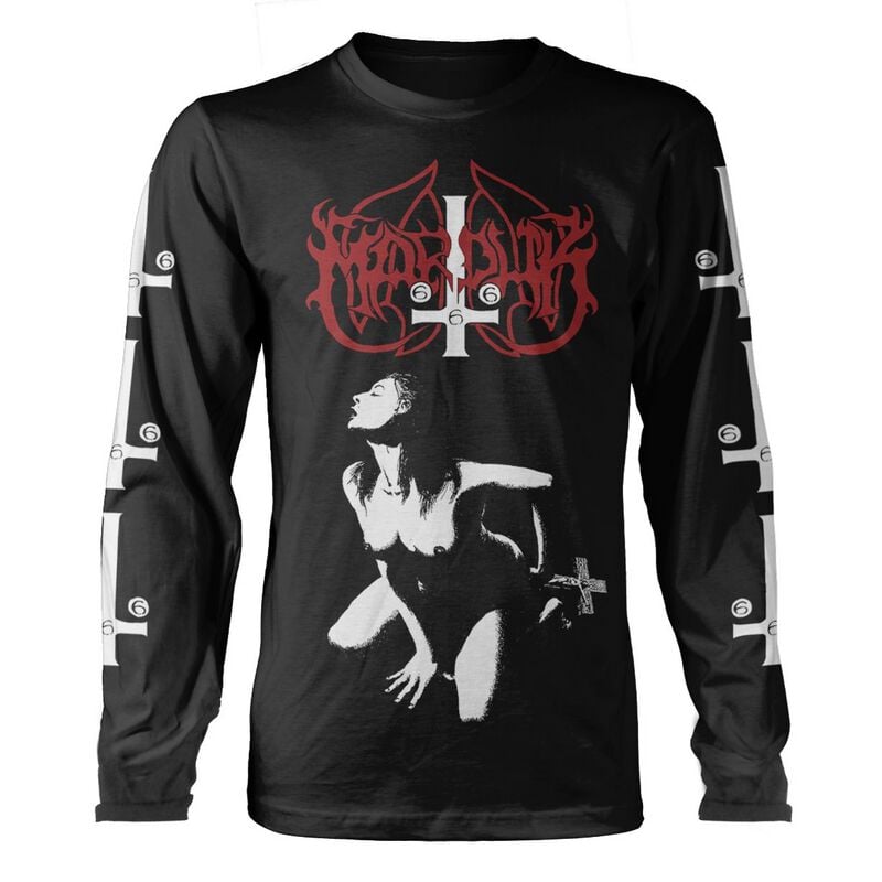 Marduk Long-sleeve Shirt Fuck me Jesus S to XL for Men black