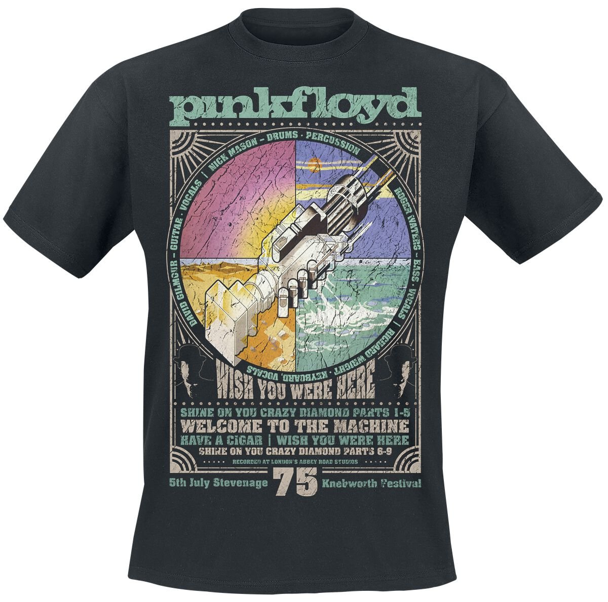 Pink Floyd T-Shirt WYWH Tracklist S to XL for Men black