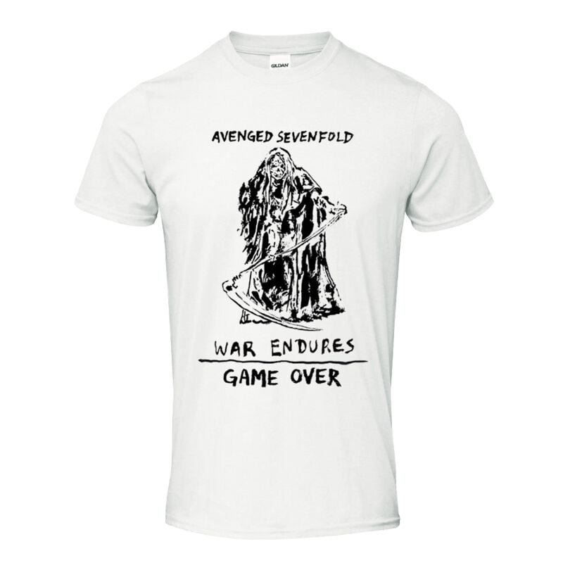 Avenged Sevenfold T-Shirt Game Over S to XXL for Men white