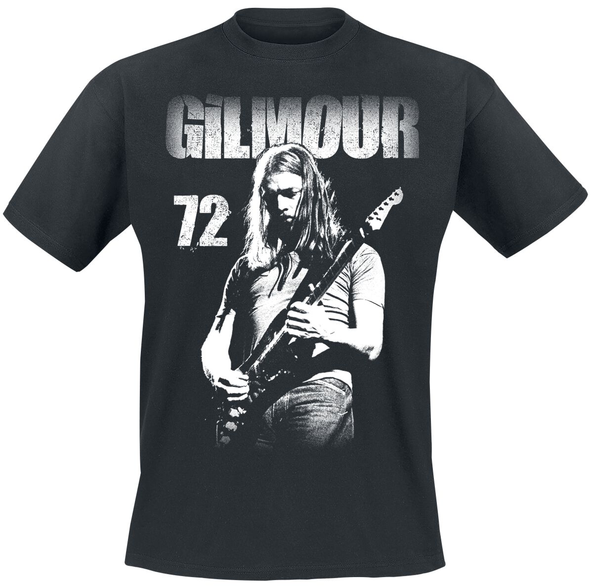 David Gilmour T-Shirt Live 1972 S to L for Men black