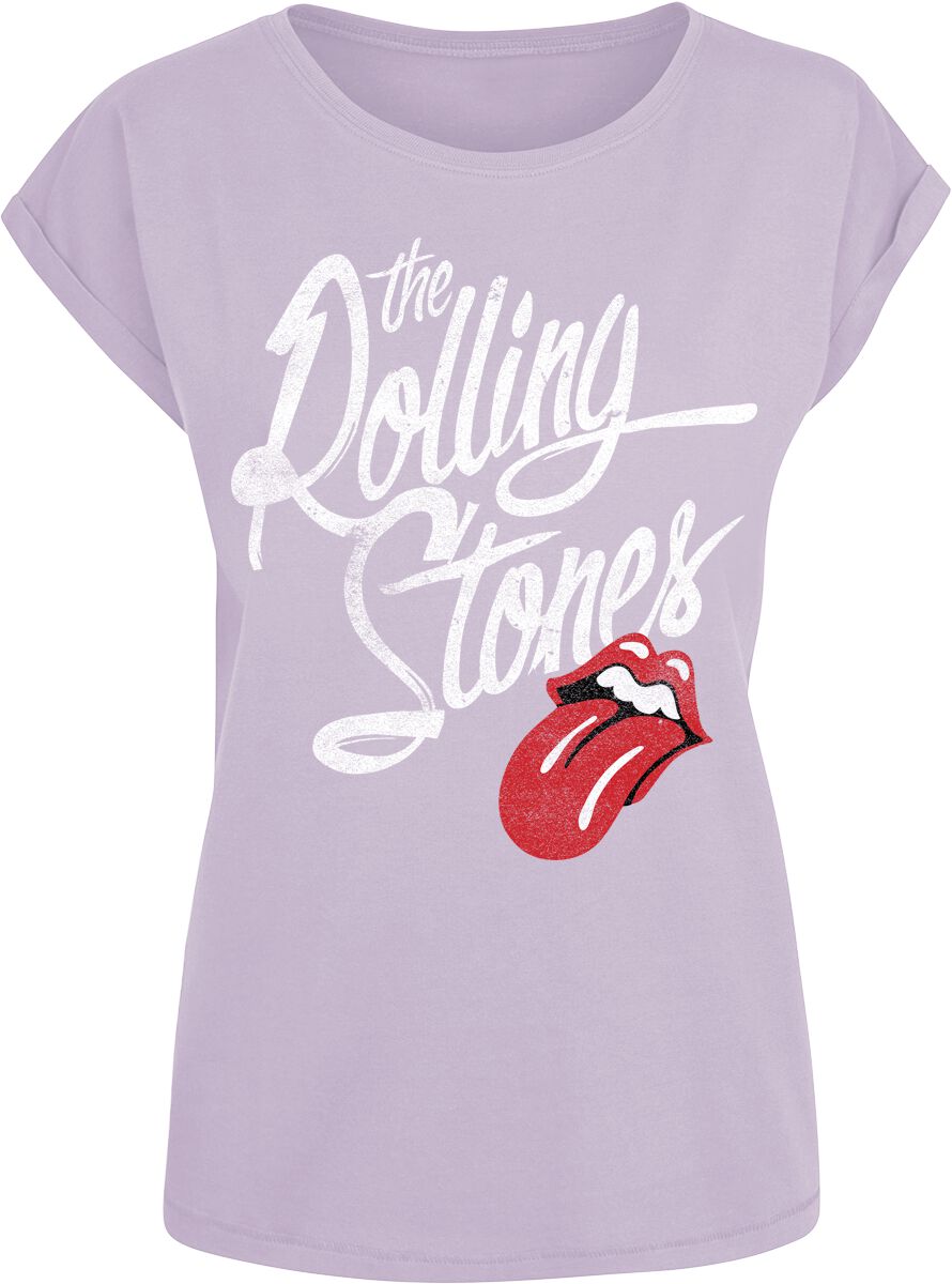The Rolling Stones T-Shirt Script S to XXL for Women lilac