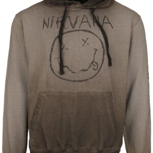 Nirvana Hoodie Smiley Logo S to XXL for Men brown