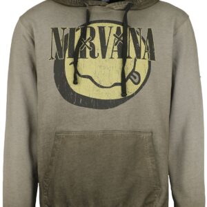 Nirvana Hoodie Yellow Smiley M to XXL for Men green