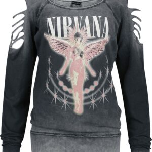 Nirvana Sweatshirt Coloured Angels S to XXL for Women charcoal