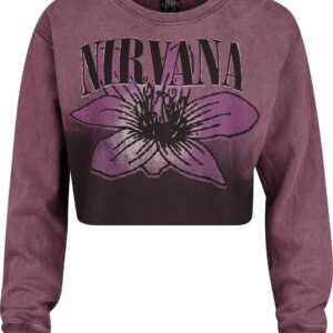 Nirvana Sweatshirt Flower S to XXL for Women burgundy