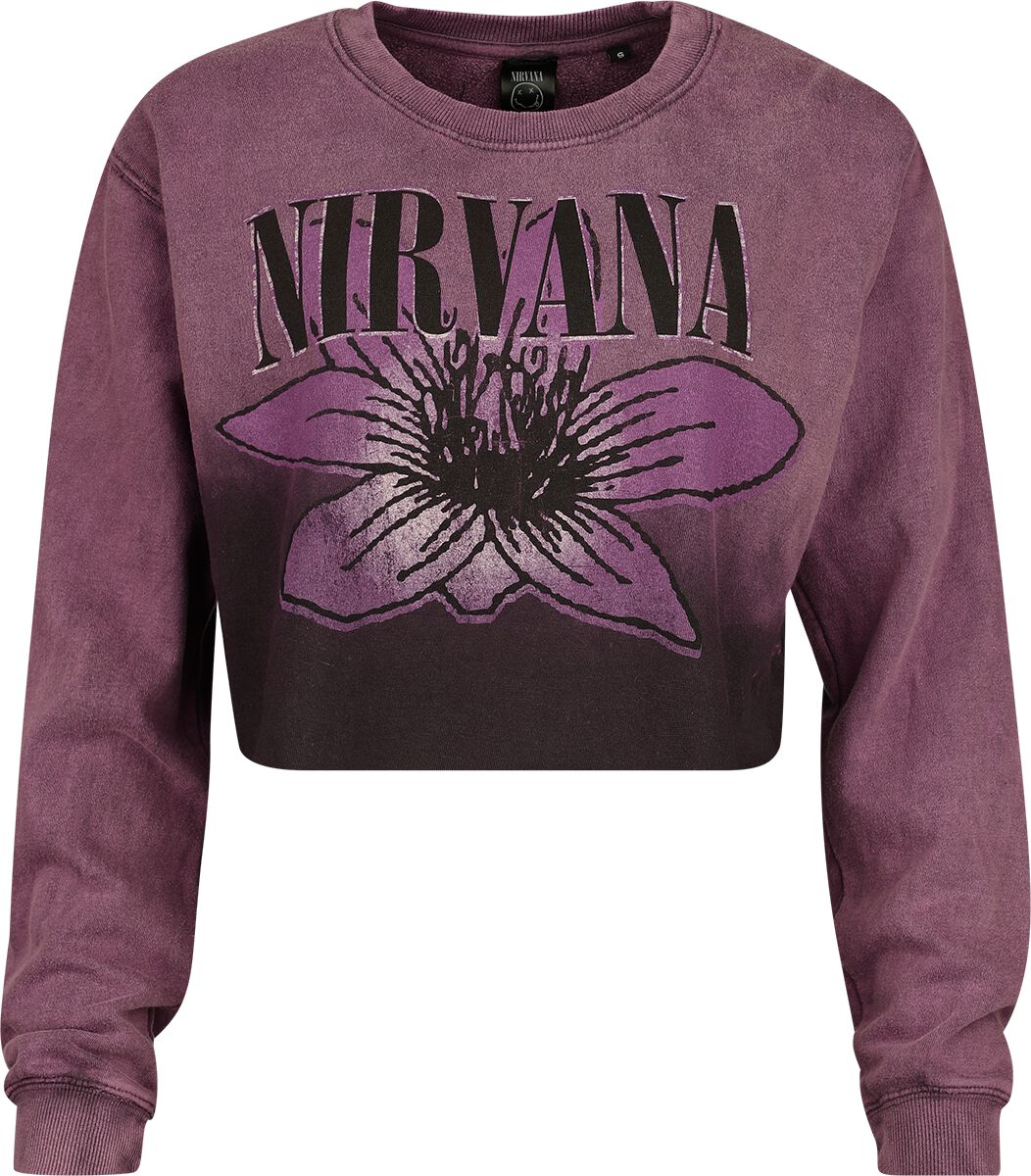 Nirvana Sweatshirt Flower S to XXL for Women burgundy