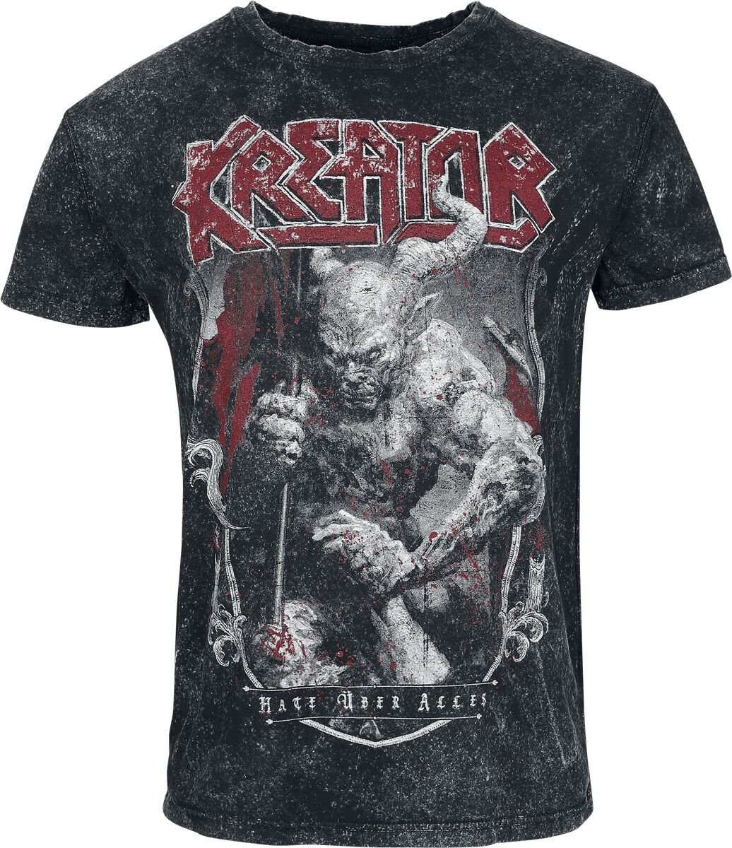 Kreator T-Shirt Hate über alles S to XXL for Men anthracite
