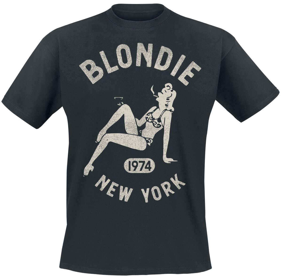 Blondie T-Shirt Bar Girl 1984 S to L for Men black